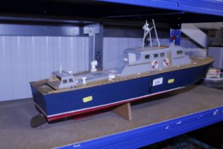 A wooden model of a Naval launch