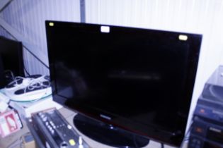 A Samsung flat screen television, lacking remote c