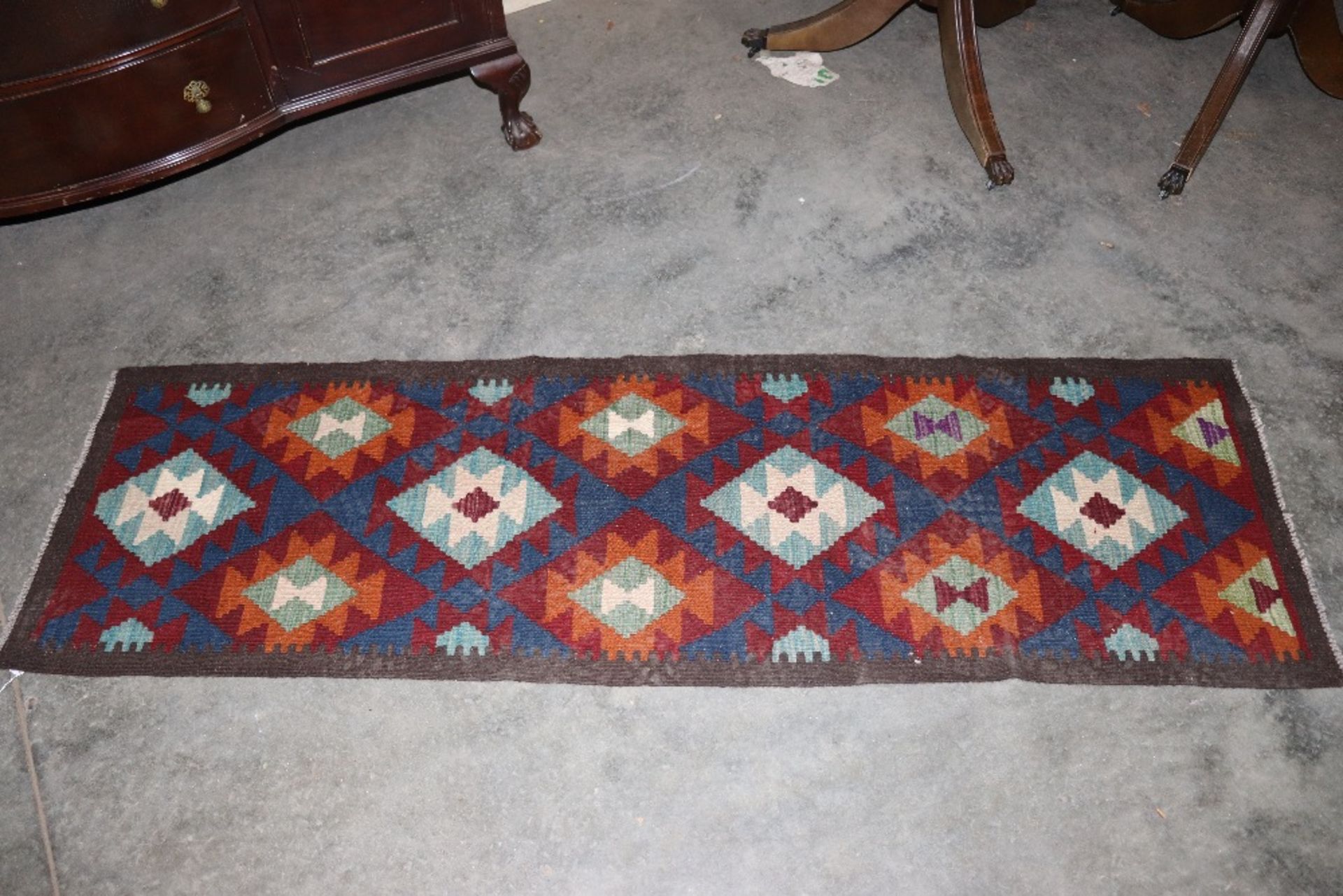 An approx. 6'6" x 2' Maimana Kelim runner