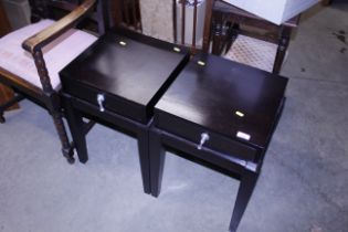 A pair of single drawer bedside tables