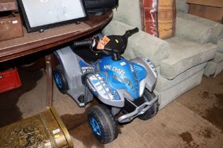 A battery quad bike with charger