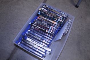 A collection of blue-ray and other DVDs