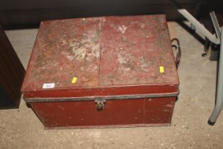 A metal storage box