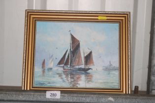 Joe Crowfoot, local artist oil on board depicting