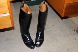 A pair of WWII boots, size 10, named to Major Brown