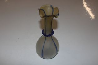 An Art Glass vase with applied blue decoration, ha