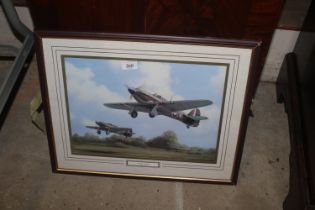 A framed and glazed print "Hurricanes July 1940" b