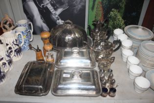A quantity of various silver platedware to include