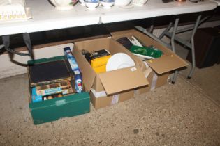Three boxes of various books, miscellaneous china