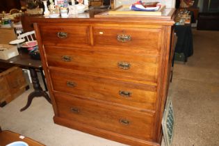 A 19th Century mahogany chest fitted two short ove