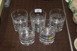 Five Dartington glass "Taymount" tumblers