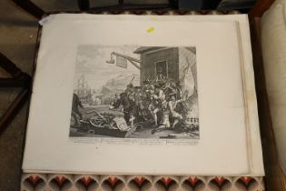 A quantity of Hogarth prints