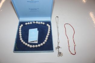 A Princess Grace collection boxed necklace, and tw