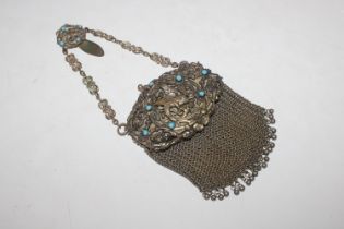 A chainmail chatelaine purse