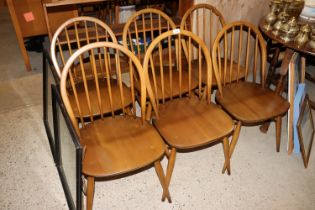 A set of six Ercol Windsor stick back chairs