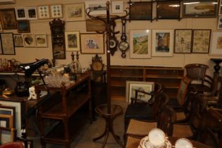 A bentwood hat and coat stand