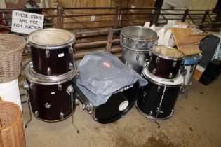 Seven various drums