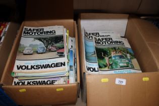 Two boxes of motoring magazines