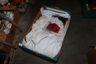 A box of various clothes and textiles