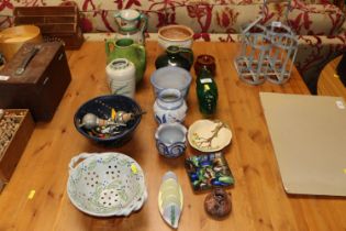 A collection of miscellaneous pottery including tw