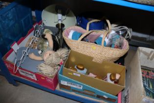 A collection of various domestic items, shopping b