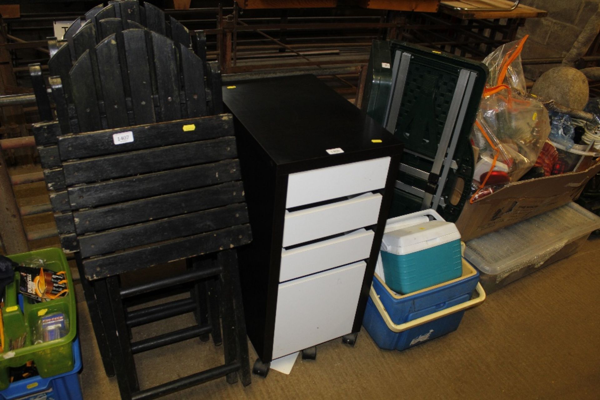 A four drawer chest on castors