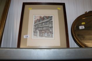 A coloured limited edition print of High Holborn