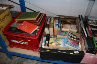 Two boxes of miscellaneous books