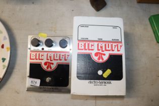 A Big Muff P guitar pedal with original box