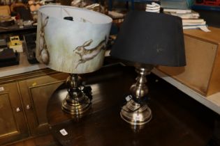 Two table lamps with shades