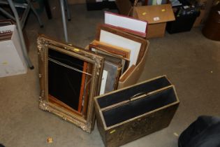 A brass mounted magazine rack and a collection of