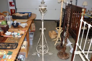 A late Victorian adjustable oil standard lamp