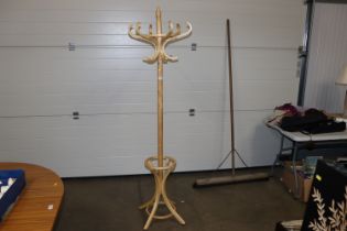 A bentwood type hat and coat stand