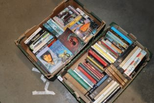 Two boxes of miscellaneous mostly paperback books