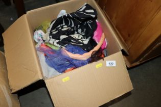 A box of miscellaneous textiles