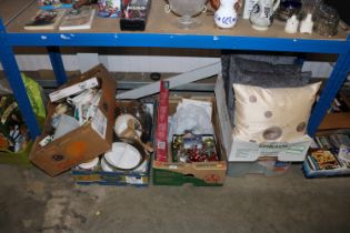 Five boxes of miscellaneous kitchenalia and domest