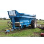 Bunning Lowlander 150HD 15T single axle muck spreader. 2006. 710/70R38 wheels and tyres. With twin