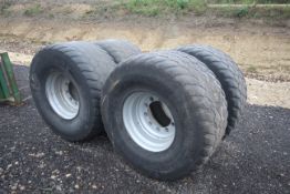 4x 560/60R22.25 trailer floatation wheels and tyre