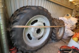 Set of row crop wheels and tyres to fit Case Puma. Comprising 380/90R46 rears and 380/85R30