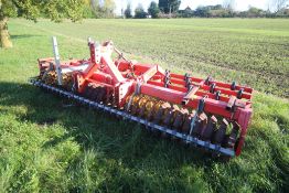 Guttler Simplex 4m front mounted cultivator. Comprising 3 rows double sprung tines and single