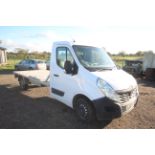 Renault Master 2.3L diesel 3.5T flatbed. Registration LJ65 DHO. Date of first registration 04/12/