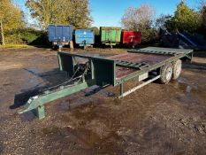 16ft twin axle engineer-built beaver tail low loader. With cheese wedge, ramps, oil brakes and