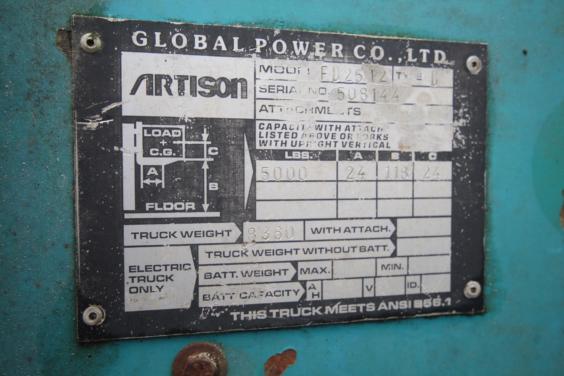 **UPDATED DESCRIPTION** Artison FD25 2.5T diesel masted forklift. With side shift. V **TO BE - Image 38 of 41