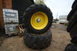 Pair of John Deere Michelin XBIB 10-stud 710/70R42 wheels and tyres. To fit 6215R.  V