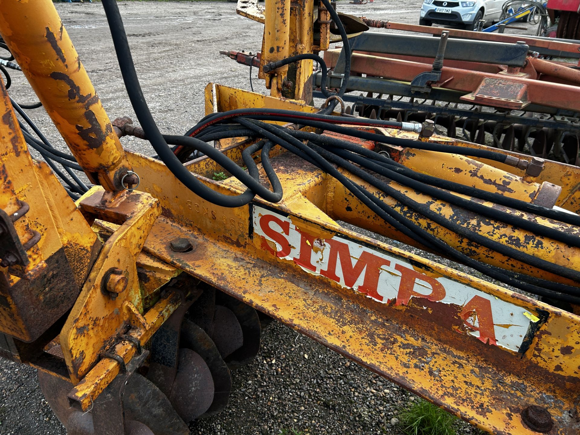 Simba MK2 hydraulic folding trailed discs. With cut aways all round and rear drawbar. Located near - Image 28 of 29