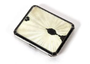 An Art Deco silver enamelled cigarette case, the f