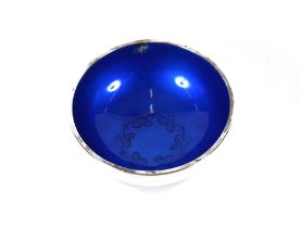 A Danish silver enamel salt, stamped Meka Sterling