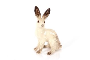 A Winstanley pottery model of a seated hare, 34cm