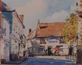 Sue Spiers, "The Kings Head, Woodbridge" watercolo