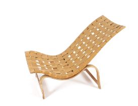 Bruno Mathsson, early Pernilla lounge chair, upholstered with webbing